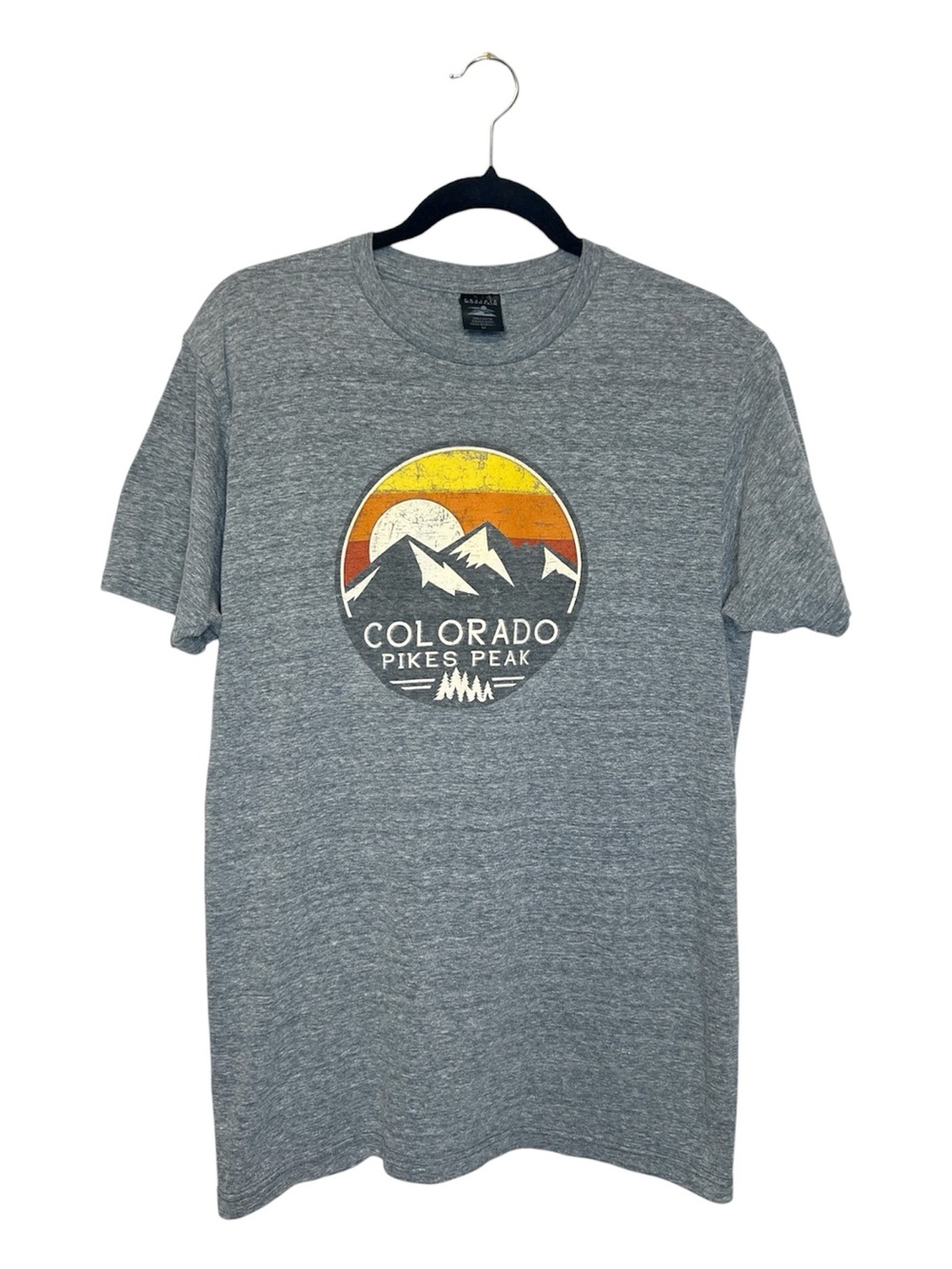 Colorado Pikes Peak Destination Mountain Scene Gray Tee size Medium